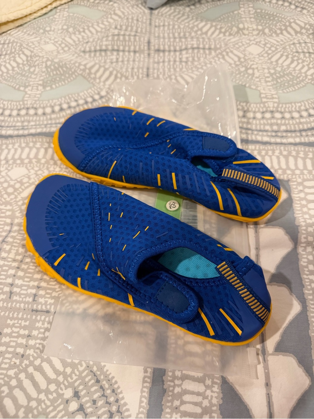 Kids Blue & Yellow Slip-On Water Shoes by - Picture 2 of 3